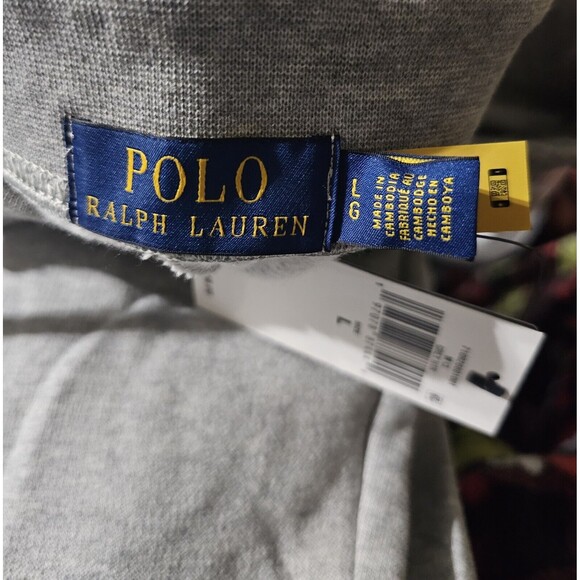 New  $148 POLO RALPH LAUREN FLEECE JOGGERS PANTS LOGO GREY Men's Size LARGE - Picture 9 of 10